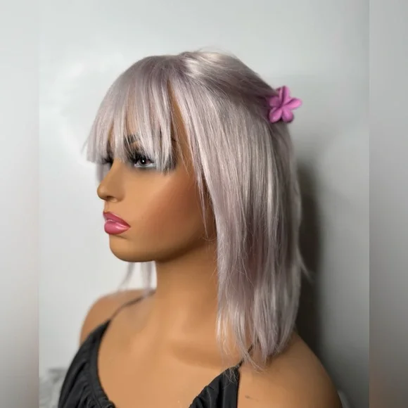 Elegant Silver Wig Human Hair - Picture 1 of 9
